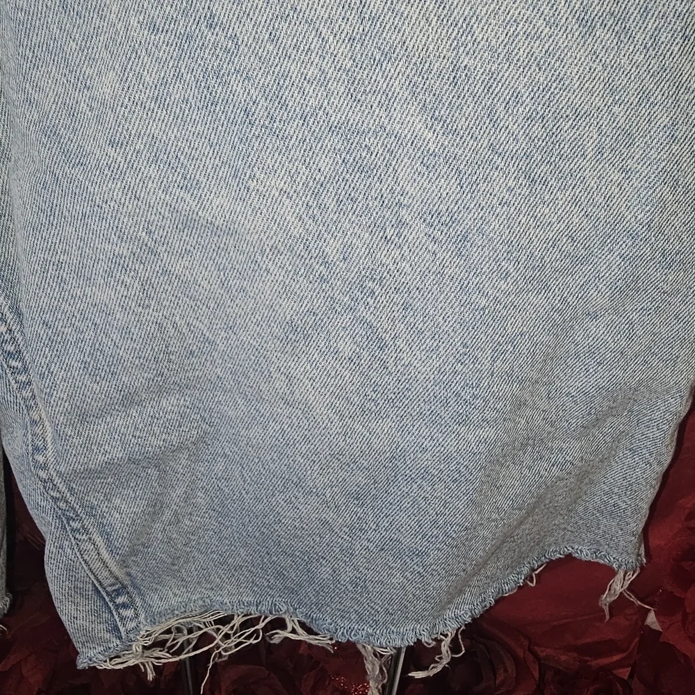 & Denim Women's Light Blue Baggy Denim Bermuda Shorts Size 4